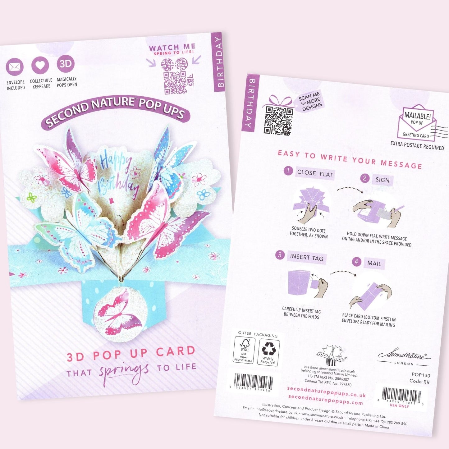 Birthday Butterfly Pop-Up Greeting Card