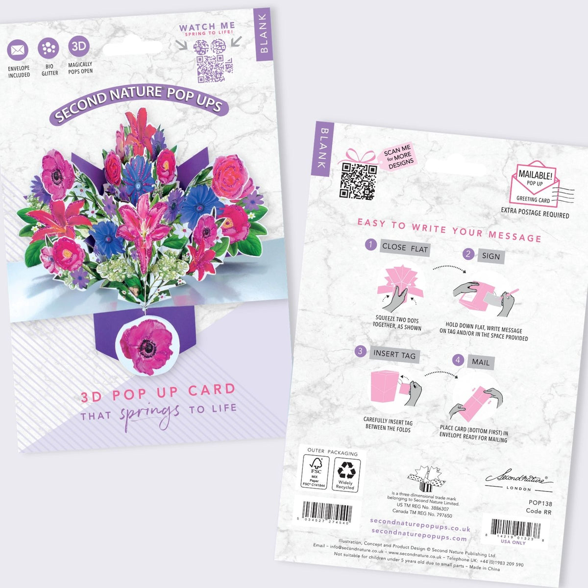 Bunch Flowers Pop-Up Greeting Card