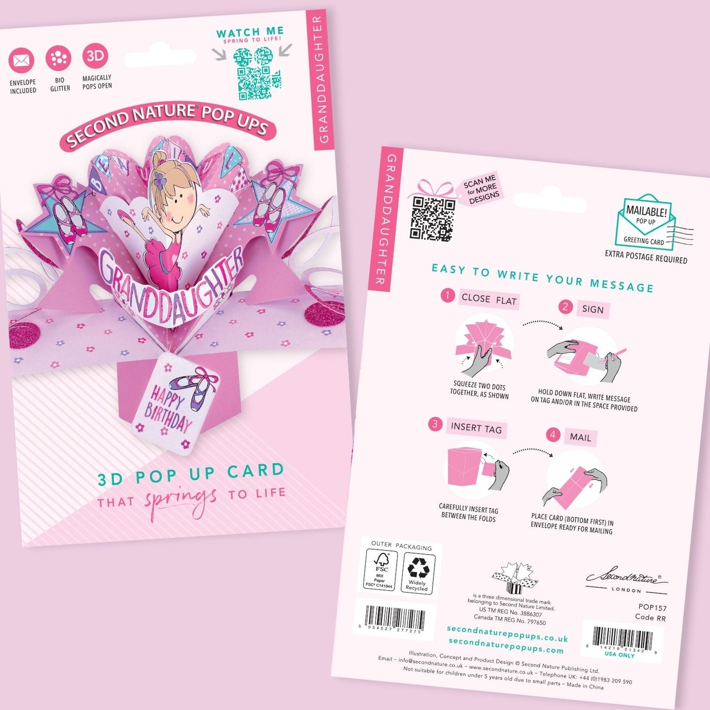 Granddaughter Birthday Pop-Up Greeting Card