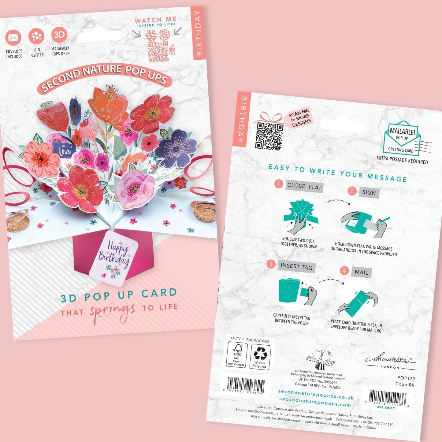 Birthday Flowers Pop-Up Greeting Card