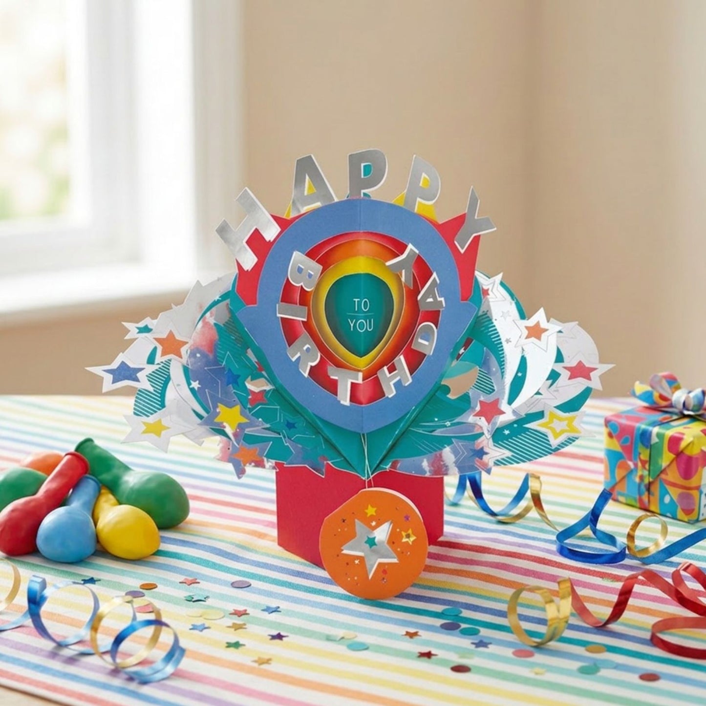 Happy Birthday Stars Pop-Up Greeting Card