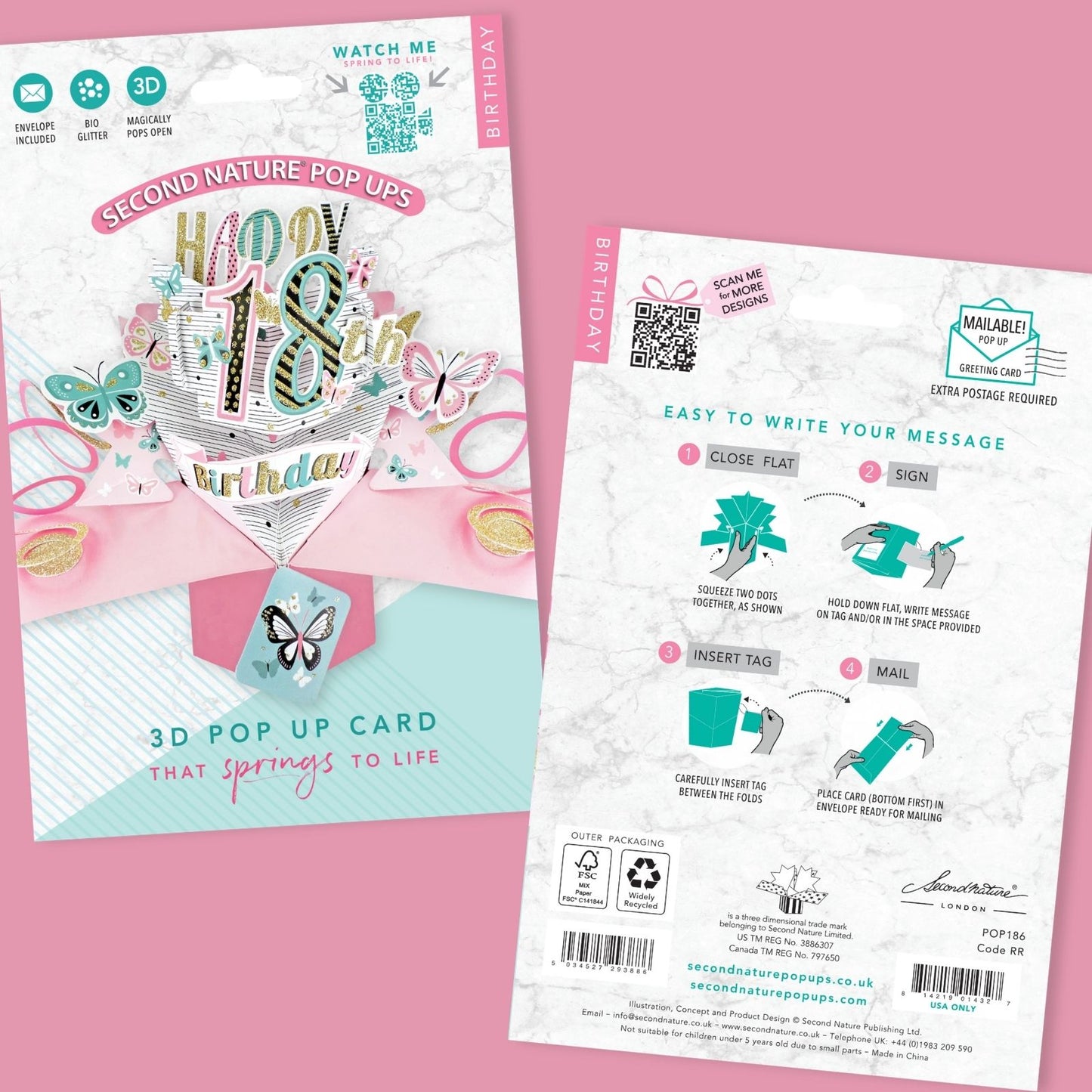 Female 18th Birthday Pop-Up Greeting Card