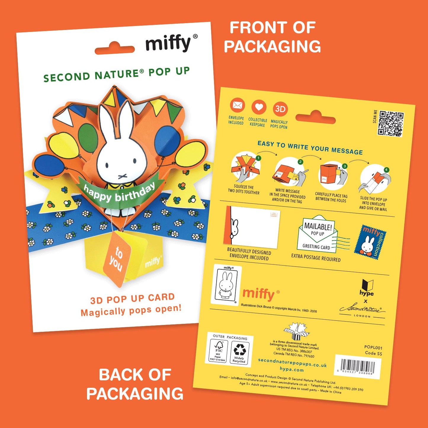 Miffy 3D Pop Up Daughter Birthday Card Cute Licensed Character Keepsake Card