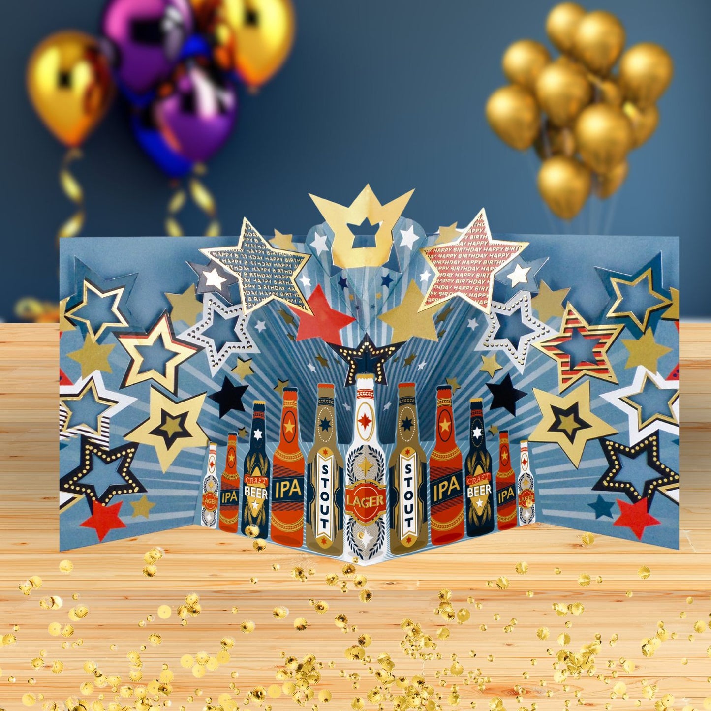 Cheers Happy Birthday Party In A Bottle! 3D Pop Up Birthday Card