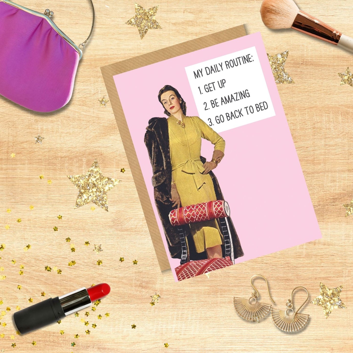 Scribbler My Daily Routine Sassy Superwoman! Funny Greeting Card