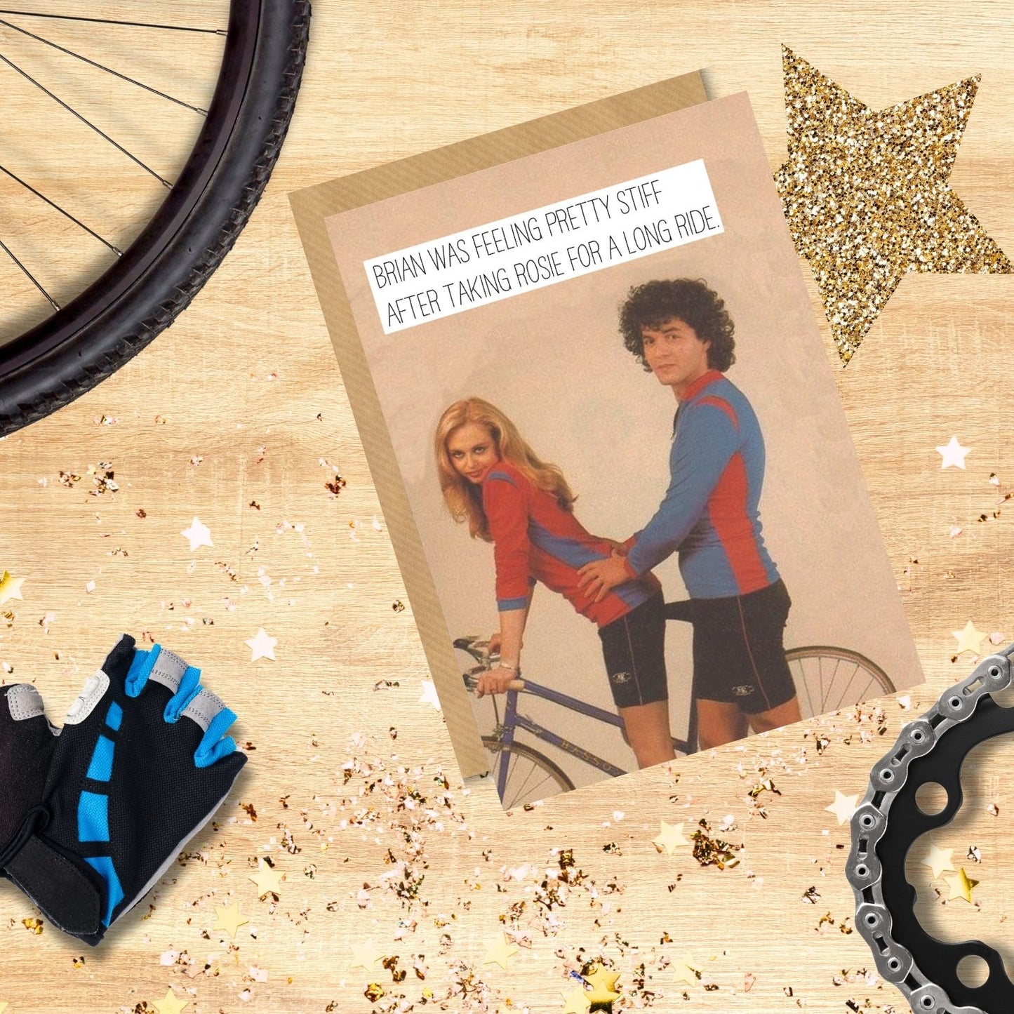 Scribbler Brian Was Pretty Stiff After Long Ride Funny Greeting Card