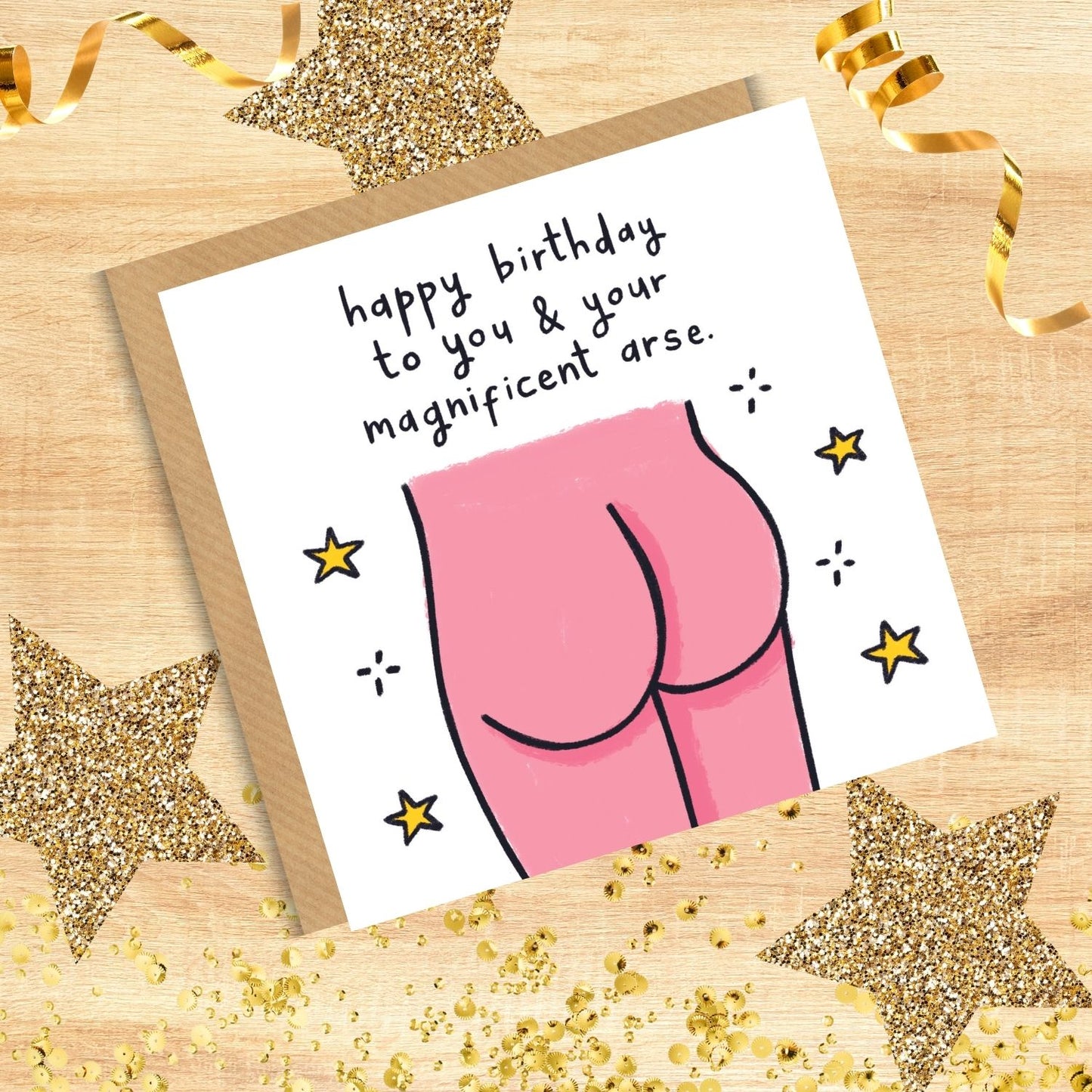 Scribbler To You & Your Magnificent Arse Magical Butt Buddy! Funny Birthday Card