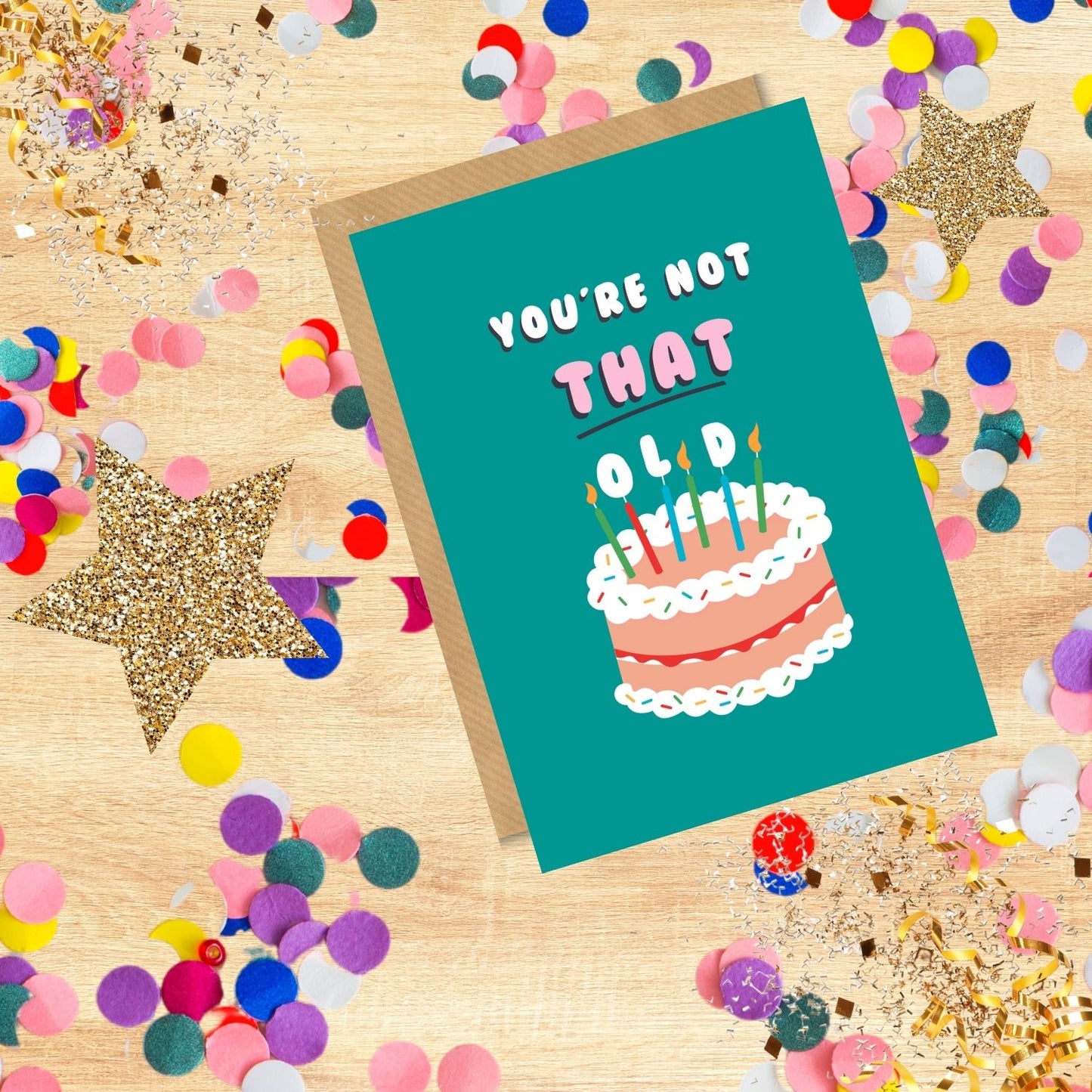 Scribbler You're Not That Old Cake With Old Candles Funny Birthday Card