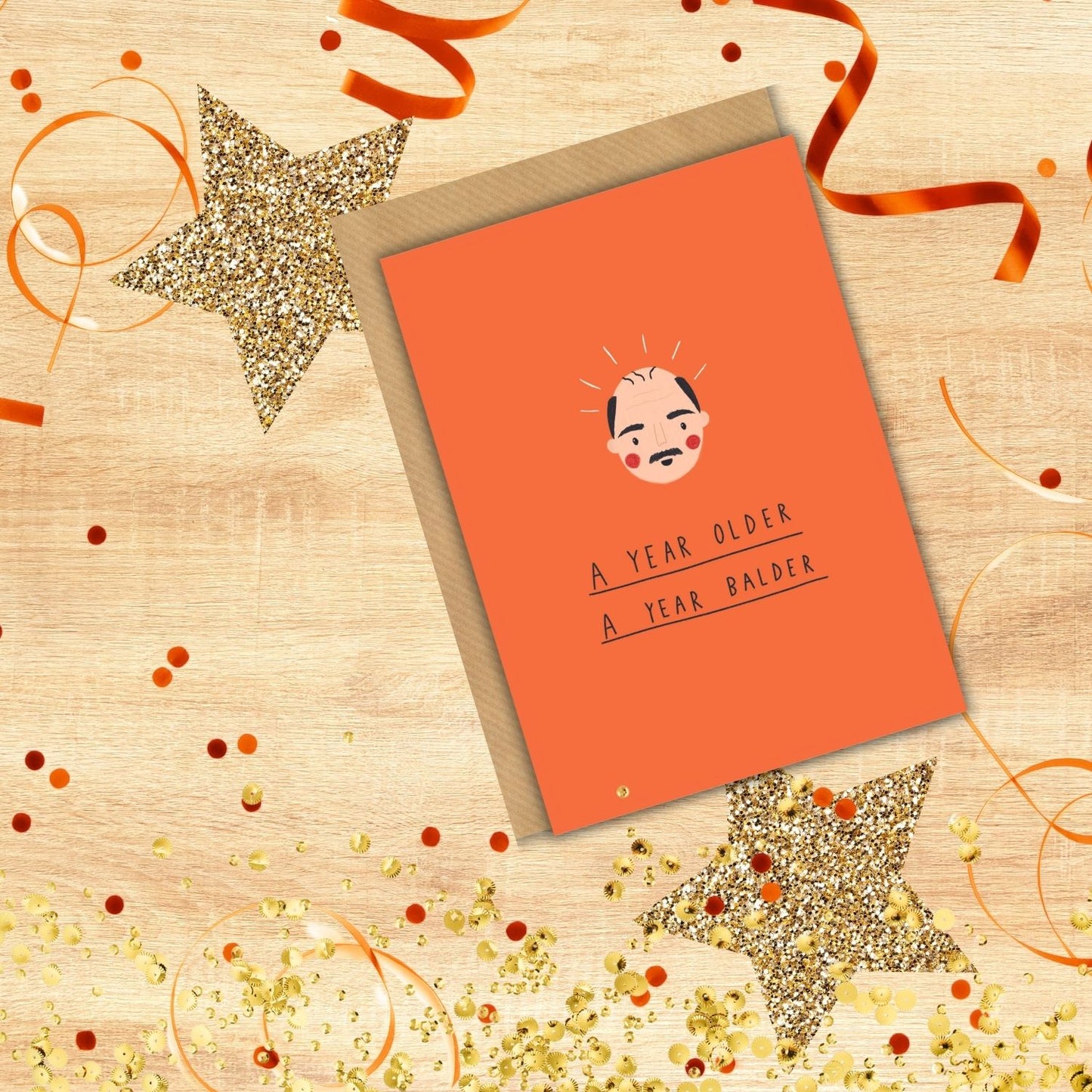 Scribbler A Year Older A Year Balder Funny Birthday Card