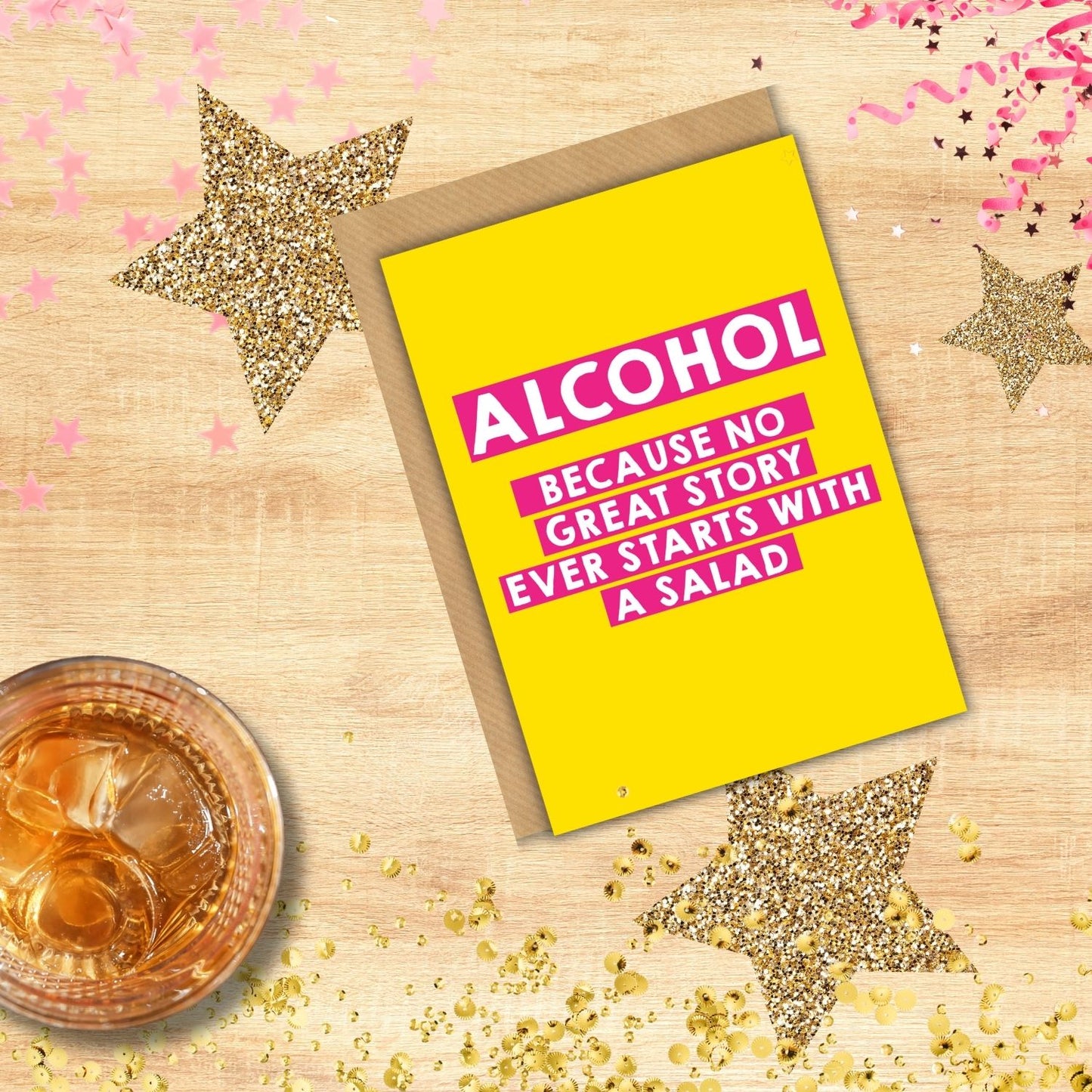 Scribbler Alcohol Not Salad Booze-Tastic Party! Funny Greeting Card
