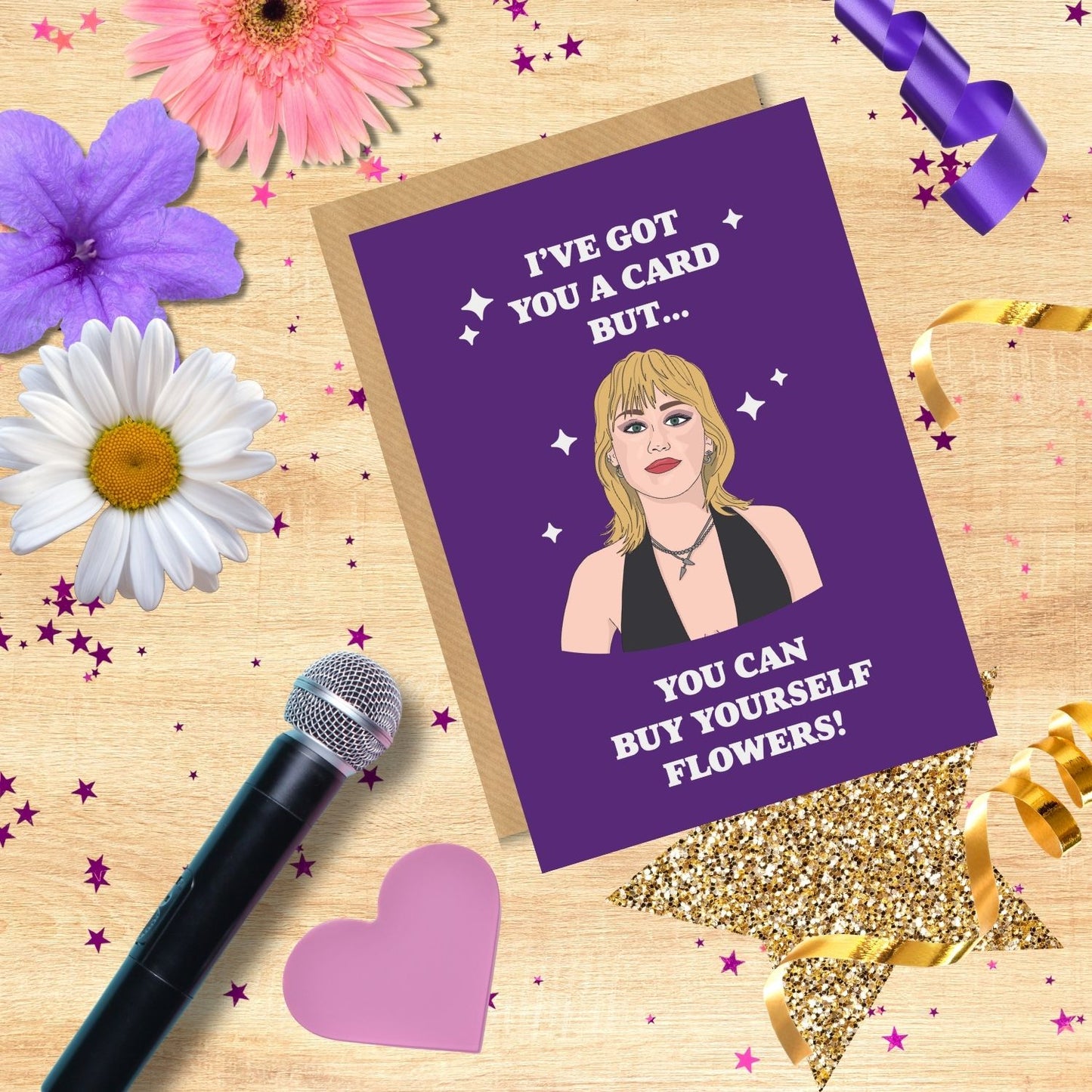 Scribbler Buy Yourself Flowers Miley's Floral Fun! Funny Birthday Card