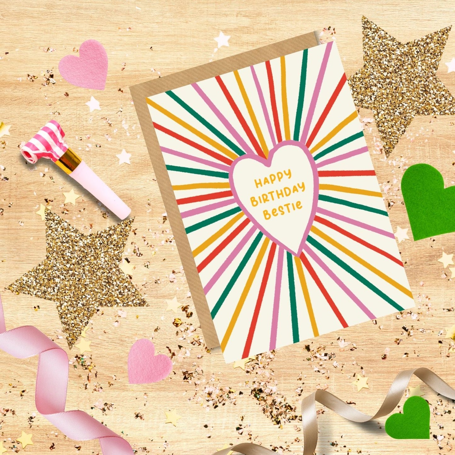 Scribbler Happy Birthday Bestie Heartfelt Hugs! Funny Birthday Card
