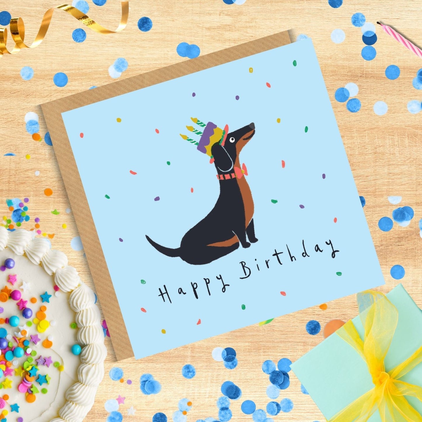 Scribbler Happy Birthday Sausage Dog Party Pup Palooza! Funny Birthday Card