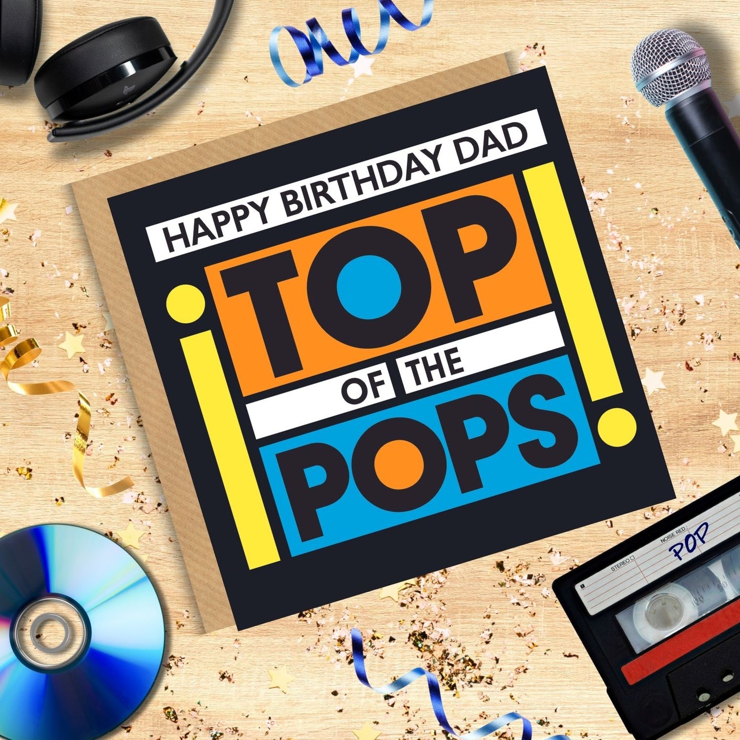 Scribbler Dad Top Of The Pops Funky Retro Fun! Birthday Card