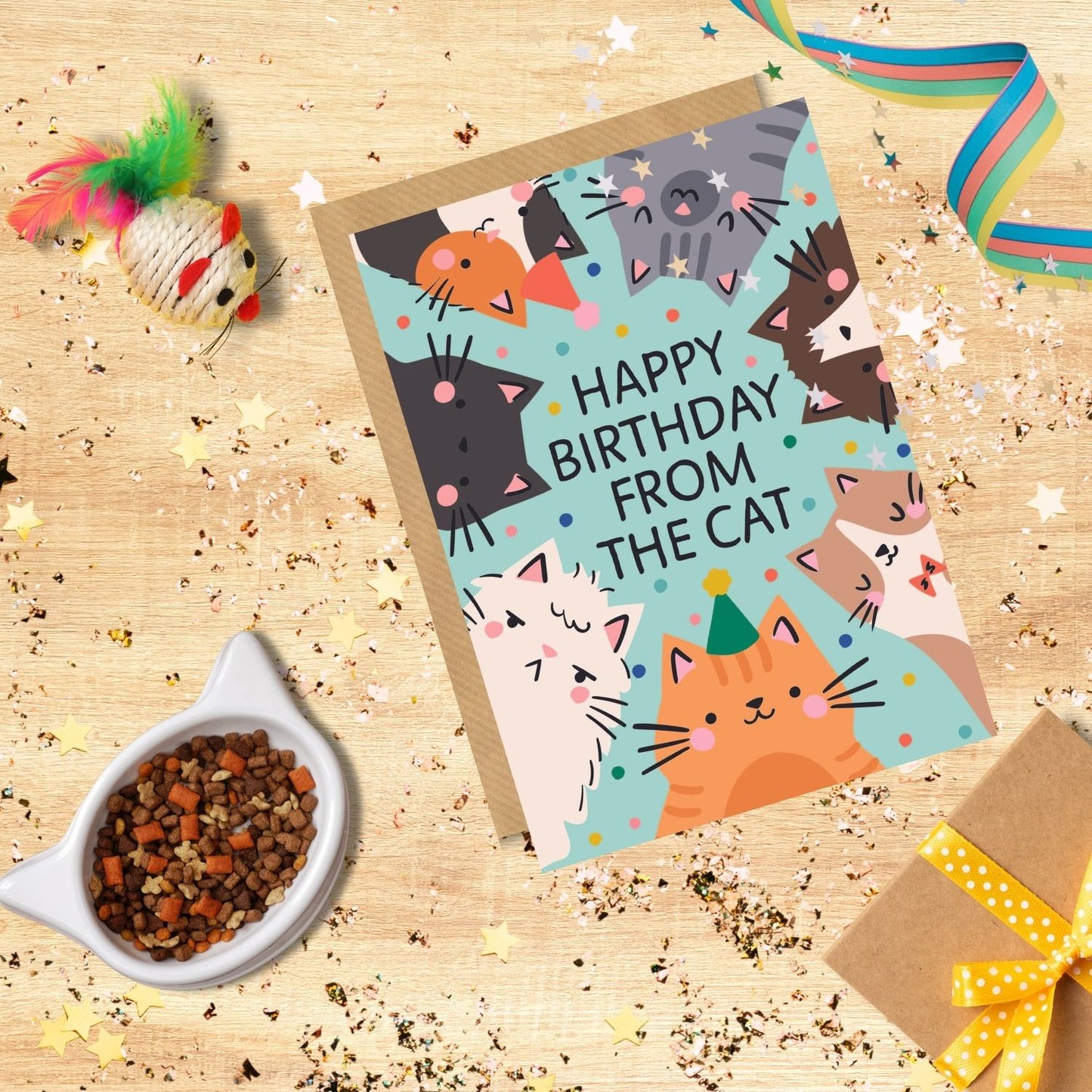 Scribbler Happy Birthday From The Cat Contemporary Birthday Greeting Card