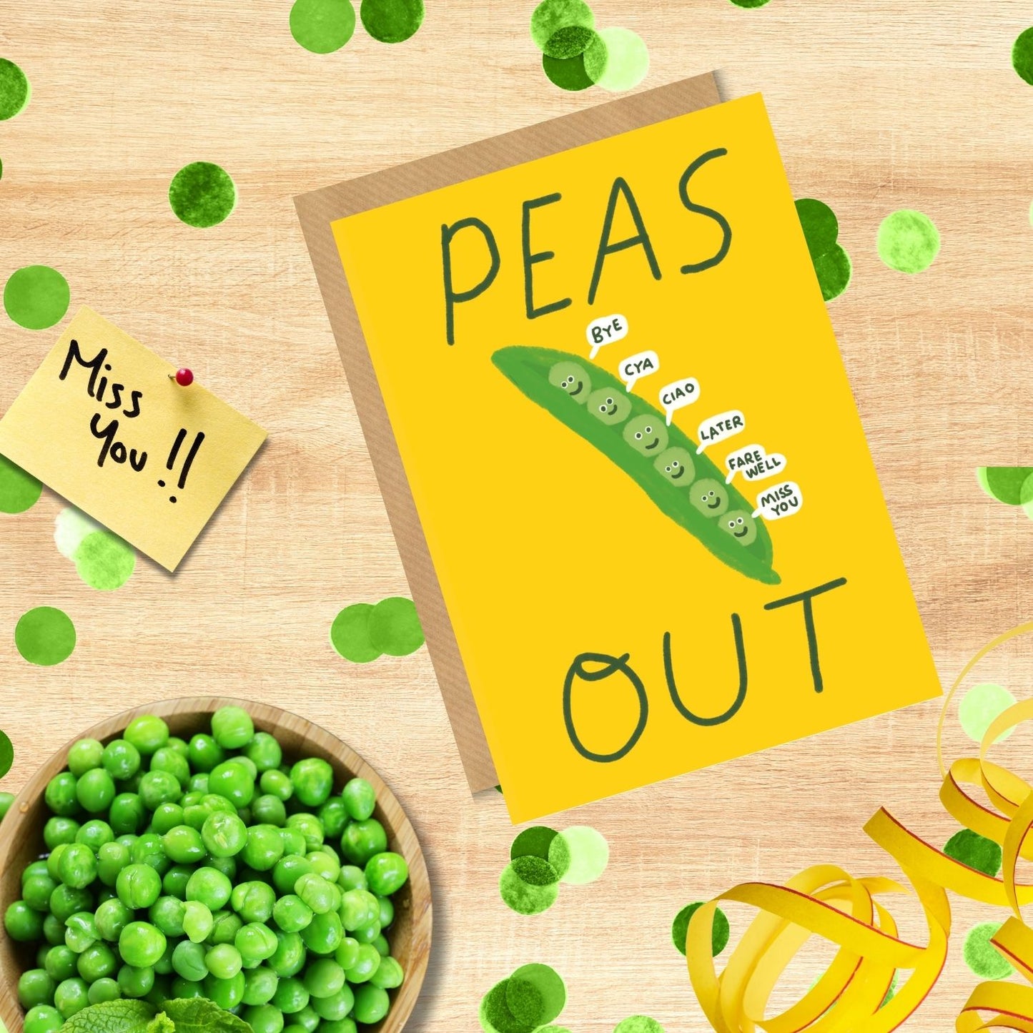 Scribbler Peas Out Sorry You're Leaving Peas In A Pod Fun Leaving Greeting Card