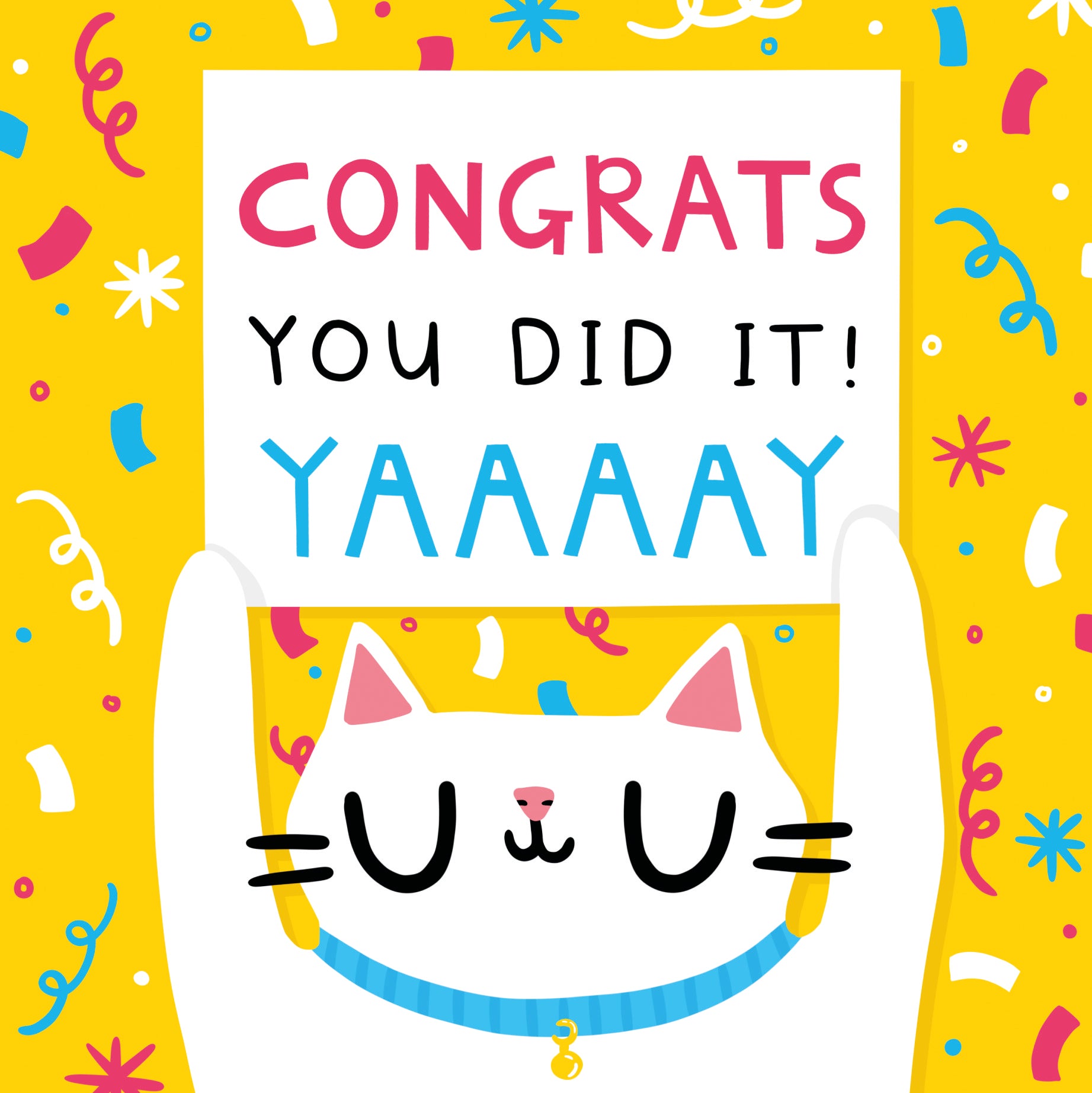 Scribbler Cat Congrats You Did It Purrfectly YAAAAY Fun