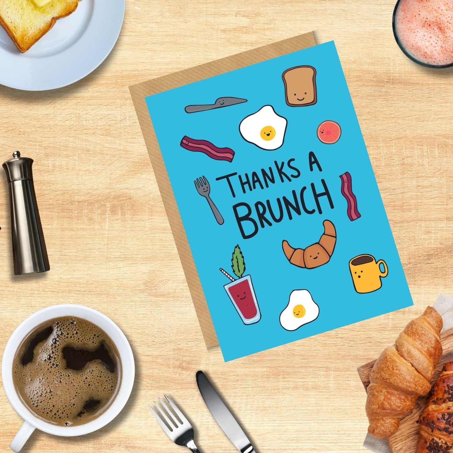 Scribbler Thanks A Brunch Breakfast Feast Funny Thank You Greeting Card