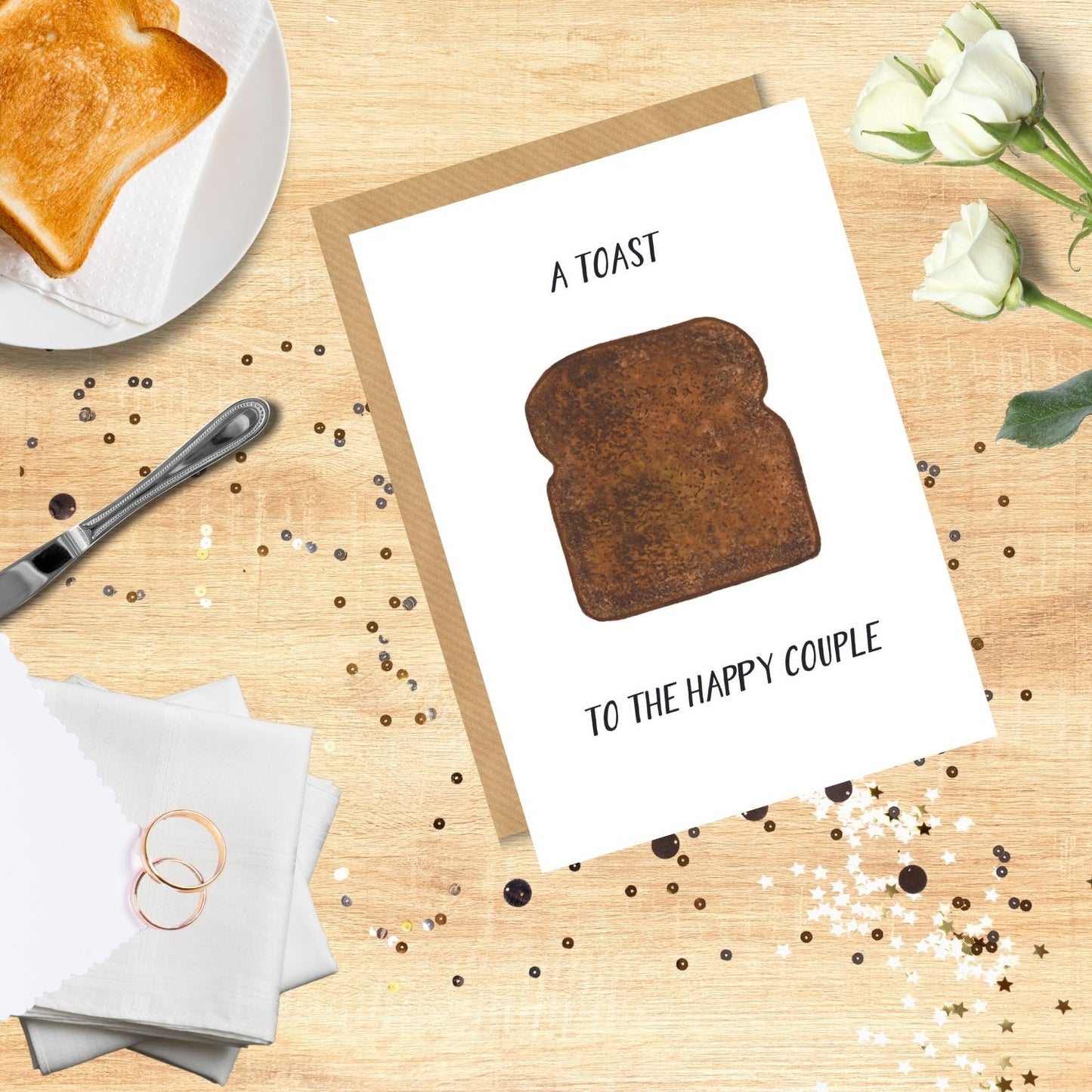 Scribbler Toast To The Happy Couple Toast-Ally Awesome Funny Wedding Greeting Card