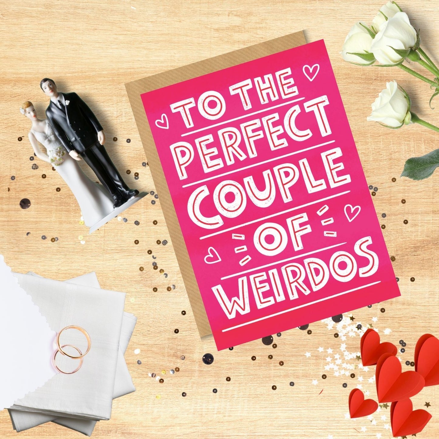 Scribbler To The Perfect Couple Of Weirdos Funny Greeting Card