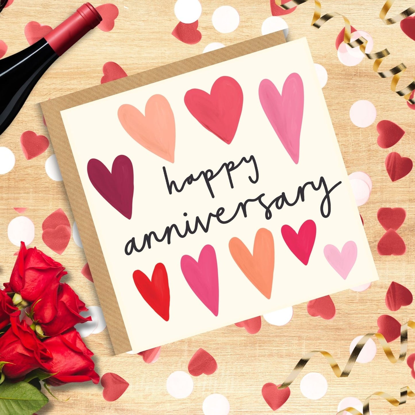 Scribbler Happy Anniversary Hearts Galore Contemporary Anniversary Greeting Card