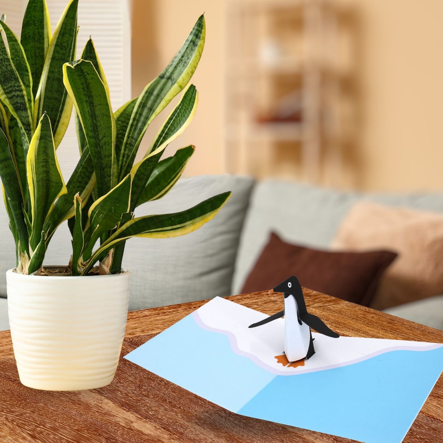 2toTango 3D Pop Up Card Penguin Greeting Card Any Occasion