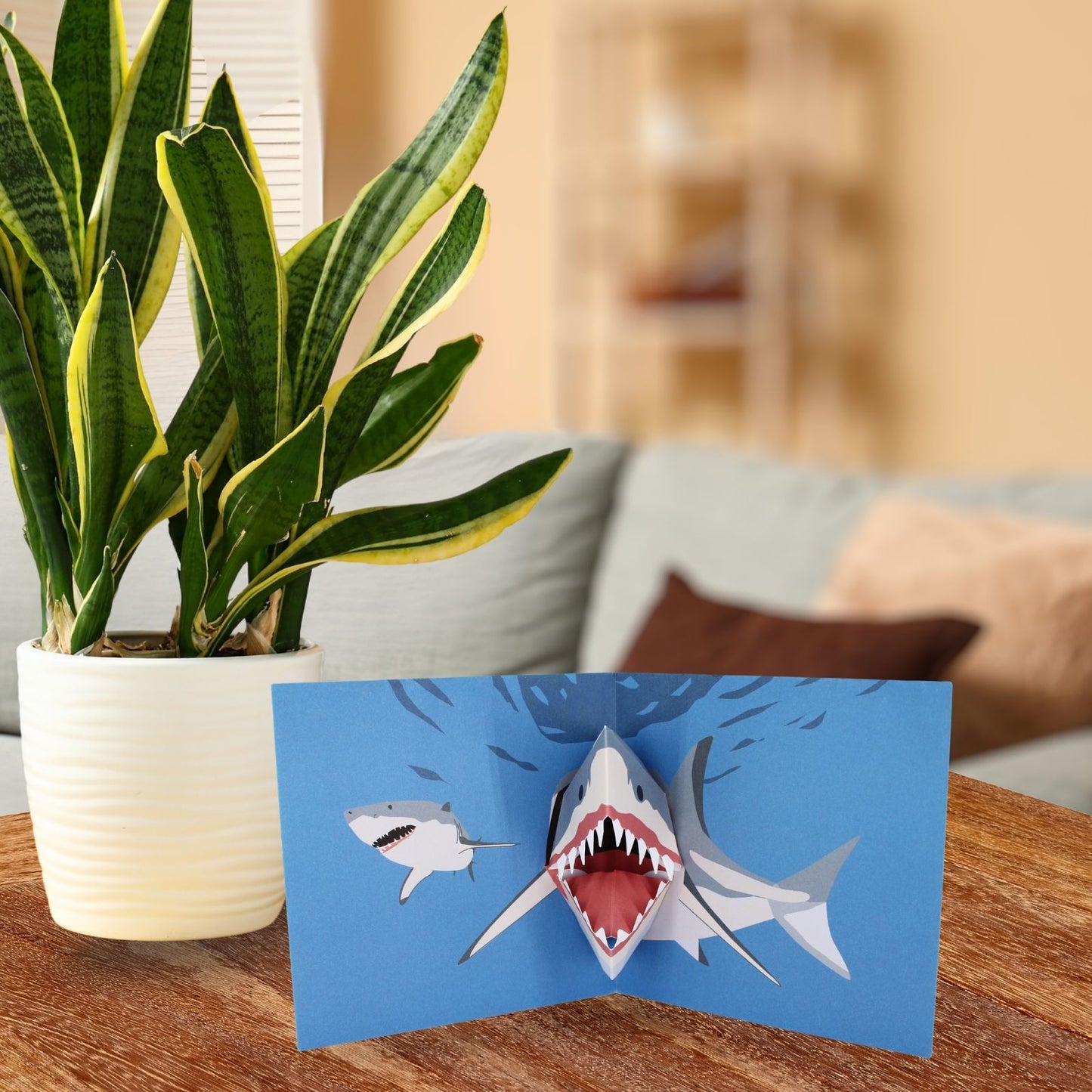 2toTango 3D Pop Up Card Biting Shark Greeting Card Any Occasion