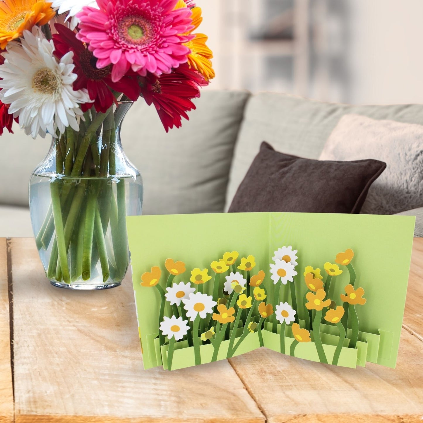 2toTango 3D Pop Up Card Buttercups & Daisies Greeting Card Any Occasion
