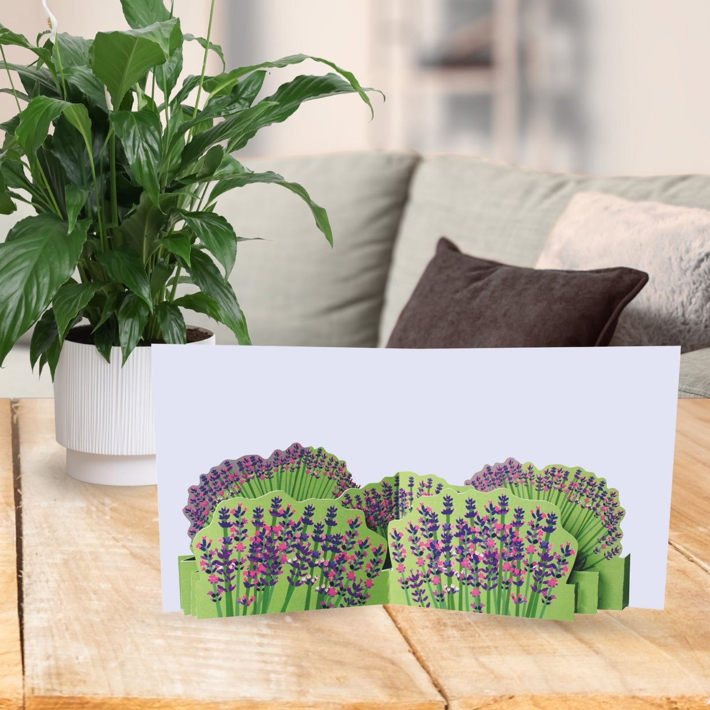 2toTango 3D Pop Up Card Lavender Field Greeting Card Any Occasion