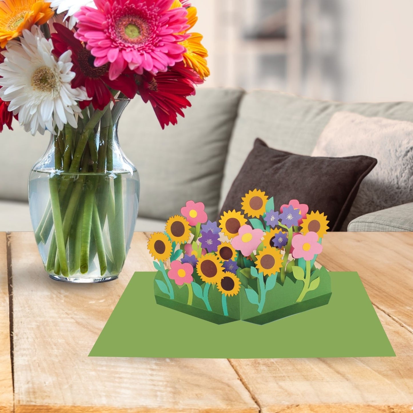 2toTango 3D Pop Up Card Sunflower Meadow Greeting Card Any Occasion