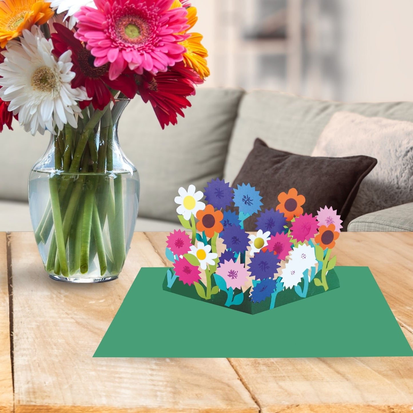 2toTango 3D Pop Up Card Cornflowers Meadow Greeting Card Any Occasion