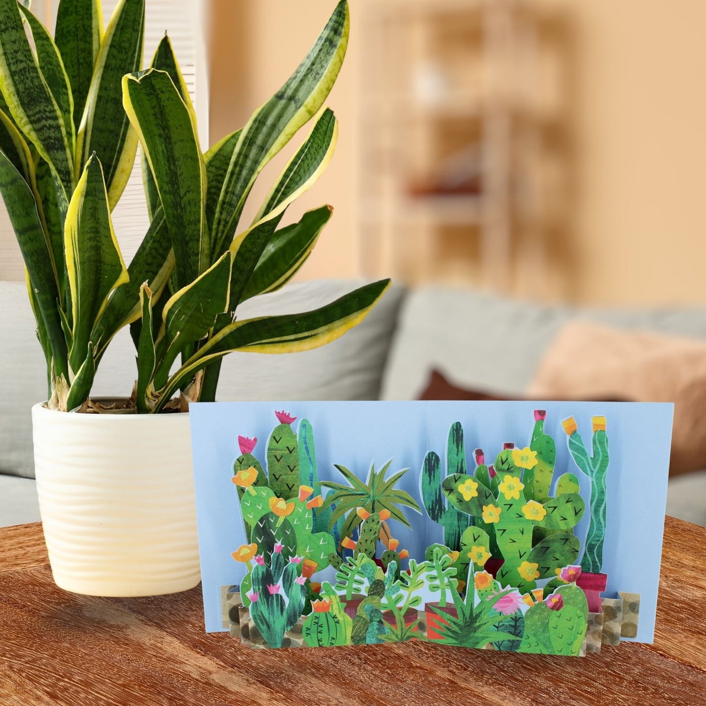 2toTango 3D Pop Up Card Green Cactus Greeting Card Any Occasion