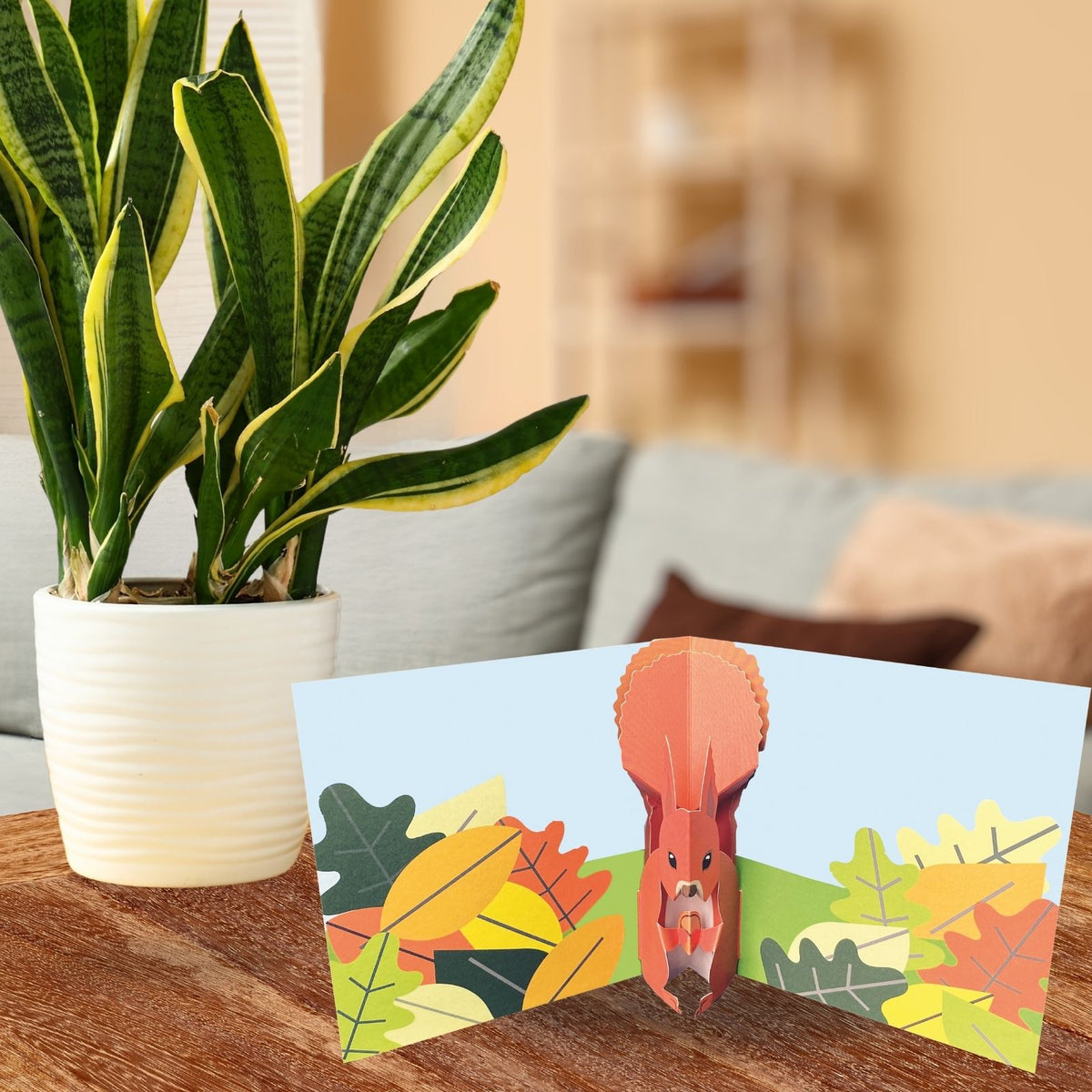 2toTango 3D Pop Up Card Red Squirrel Greeting Card Any Occasion