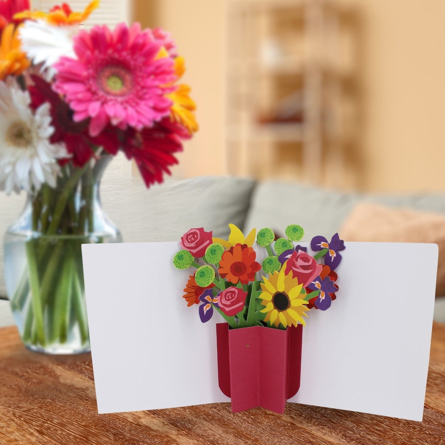 2toTango 3D Pop Up Card Beautiful Floral Bouquet Greeting Card Any Occasion