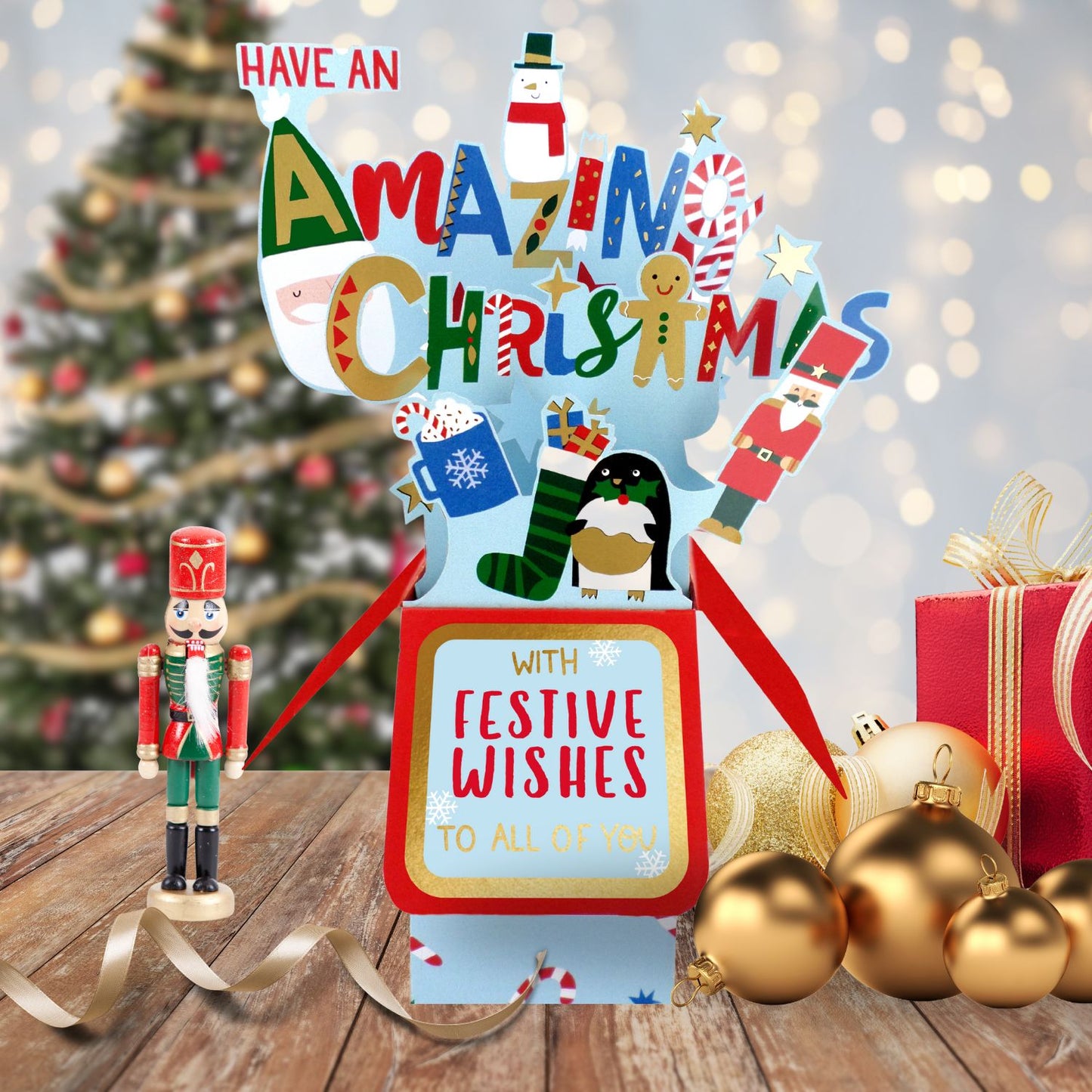Clever Cubes Pop Up To All Of You Amazing Christmas Card 3D Xmas Card