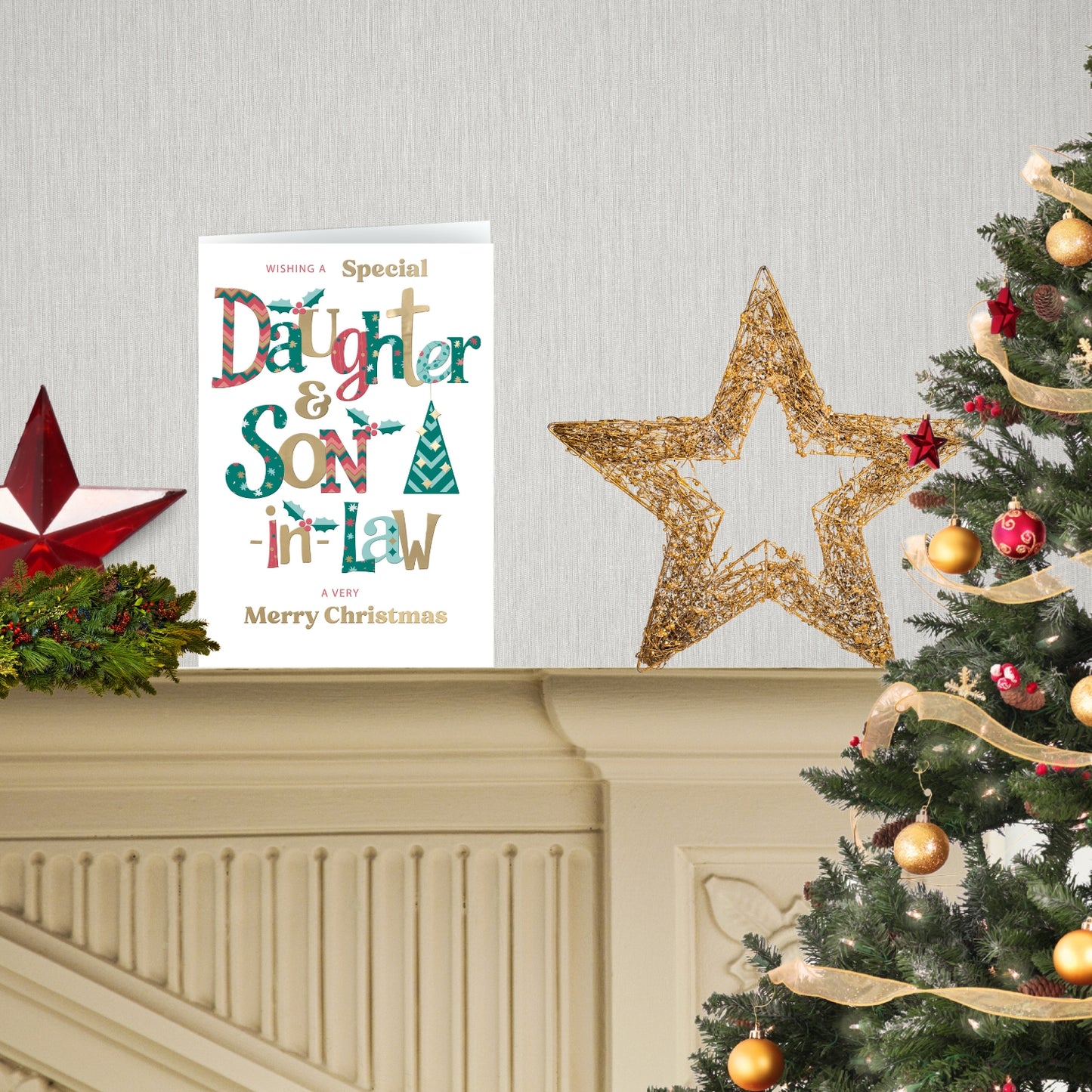 Daughter & Son-In-Law Festive Cheer Family Christmas Greeting Card