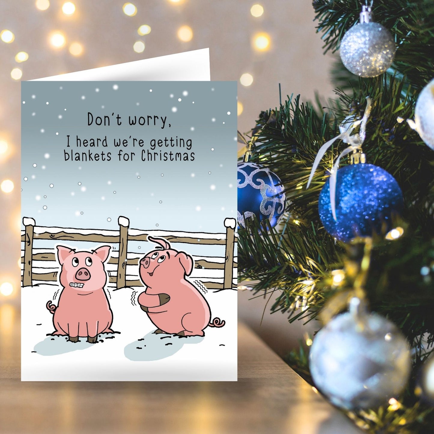 Twizler Humour Christmas Card Pigs In Blankets Funny Xmas Greeting Blank Inside