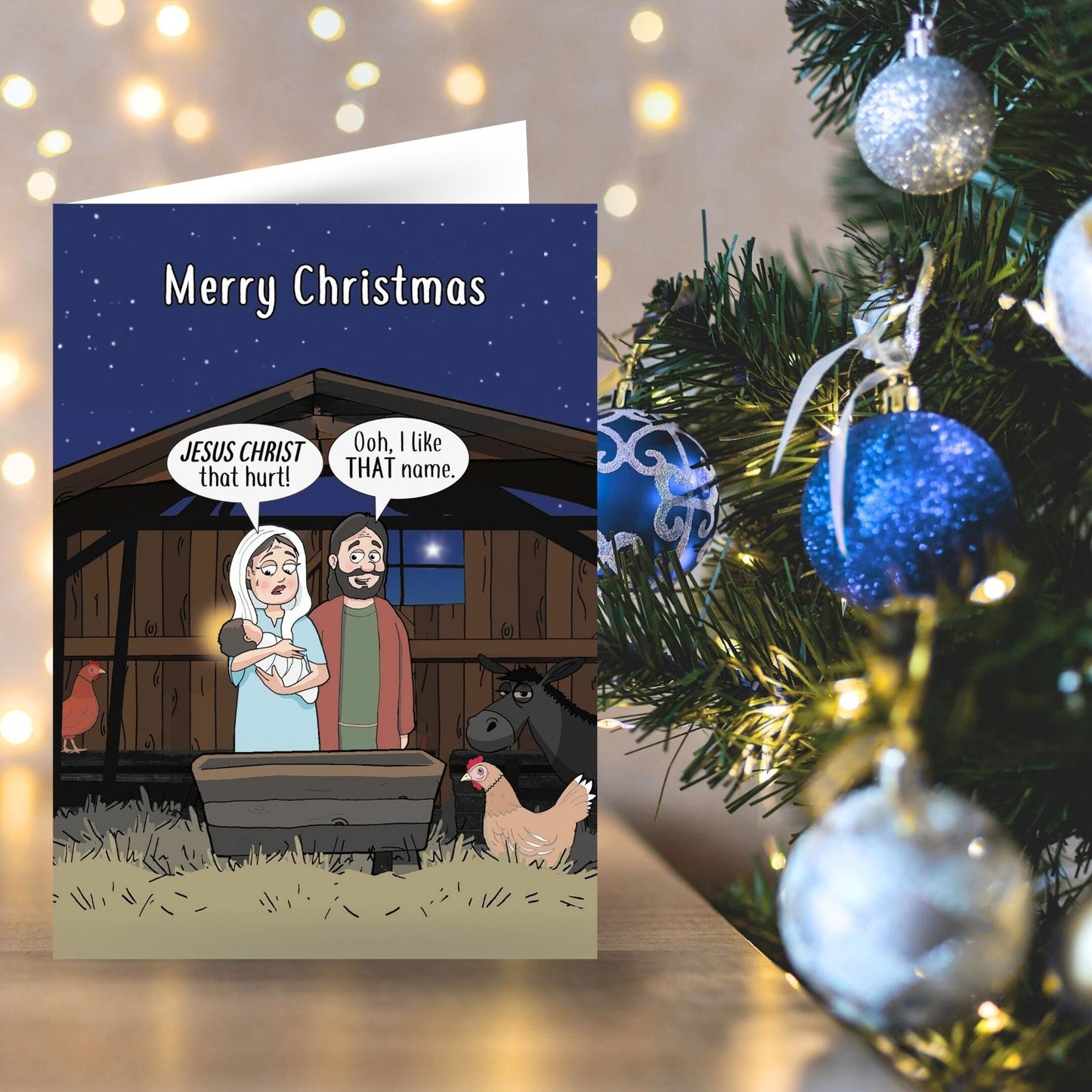 Twizler Humour Christmas Card Jesus Christ Baby Funny Xmas Greeting Blank Inside