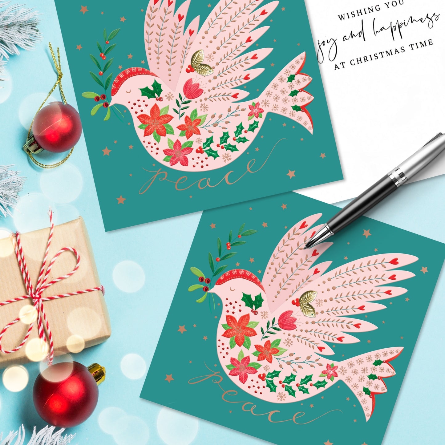 Box of 6 The Dove Of Peace Luxury Hand-Finished Christmas Cards