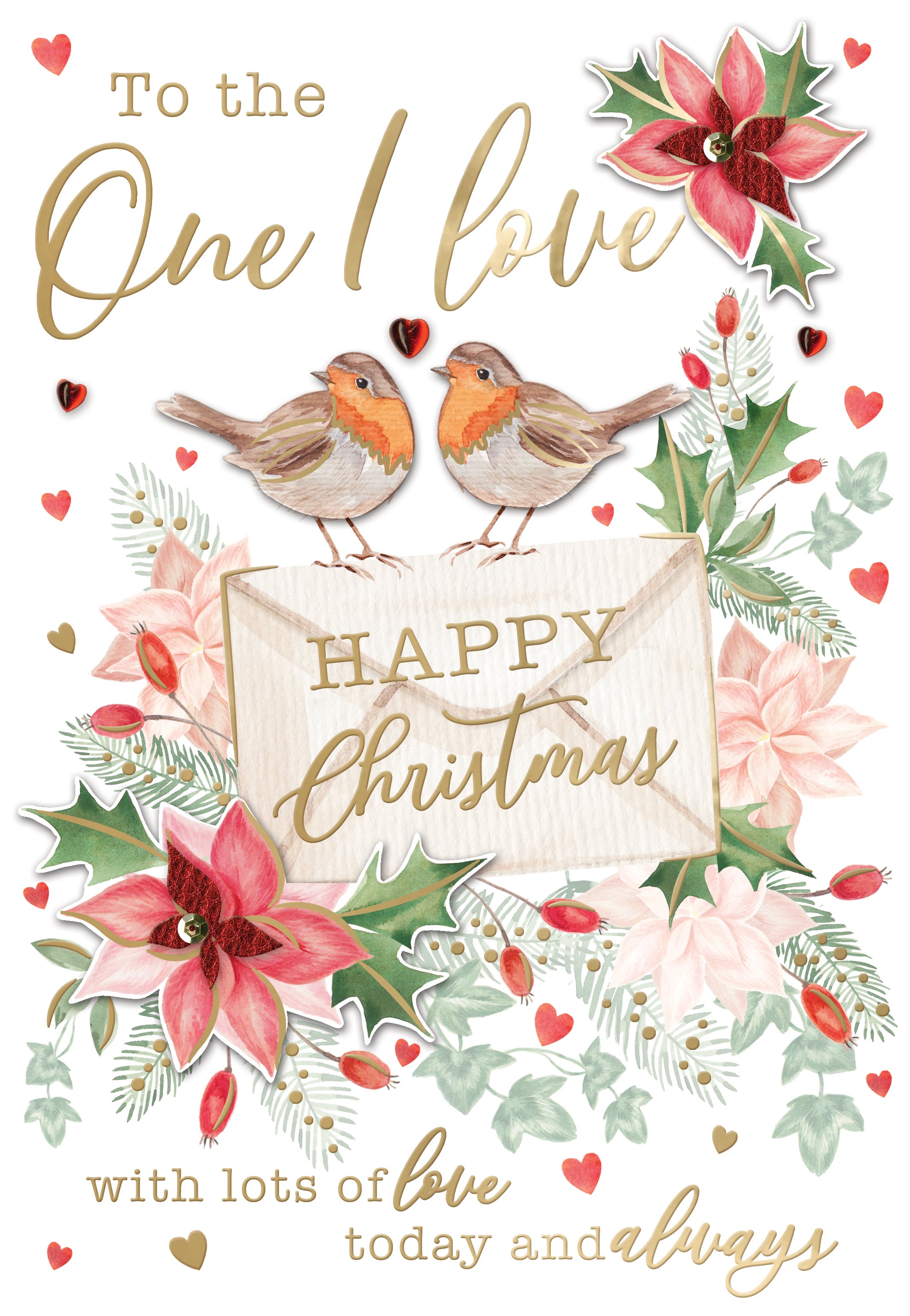 Magnifique Embellished One I Love Today & Always Large Christmas Greet ...
