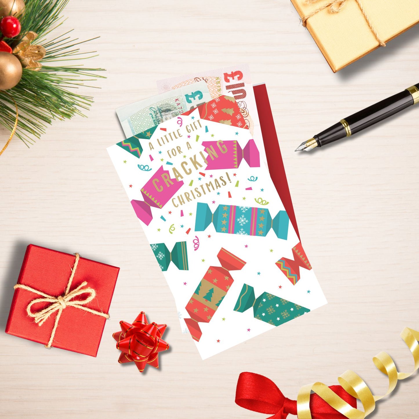 Christmas Crackers Christmas Money Wallet Gift Card