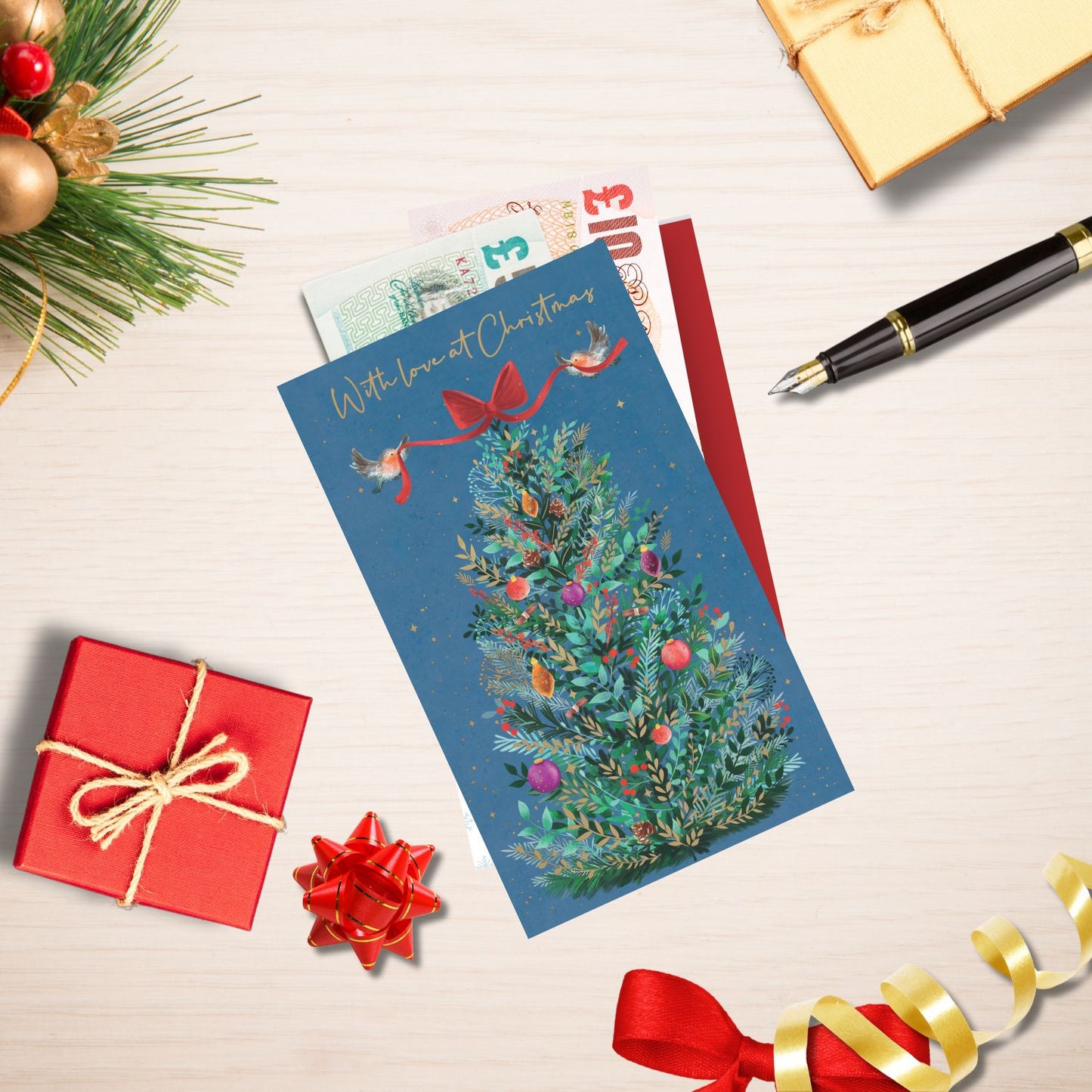 Traditional Christmas Tree Christmas Money Wallet Gift Card