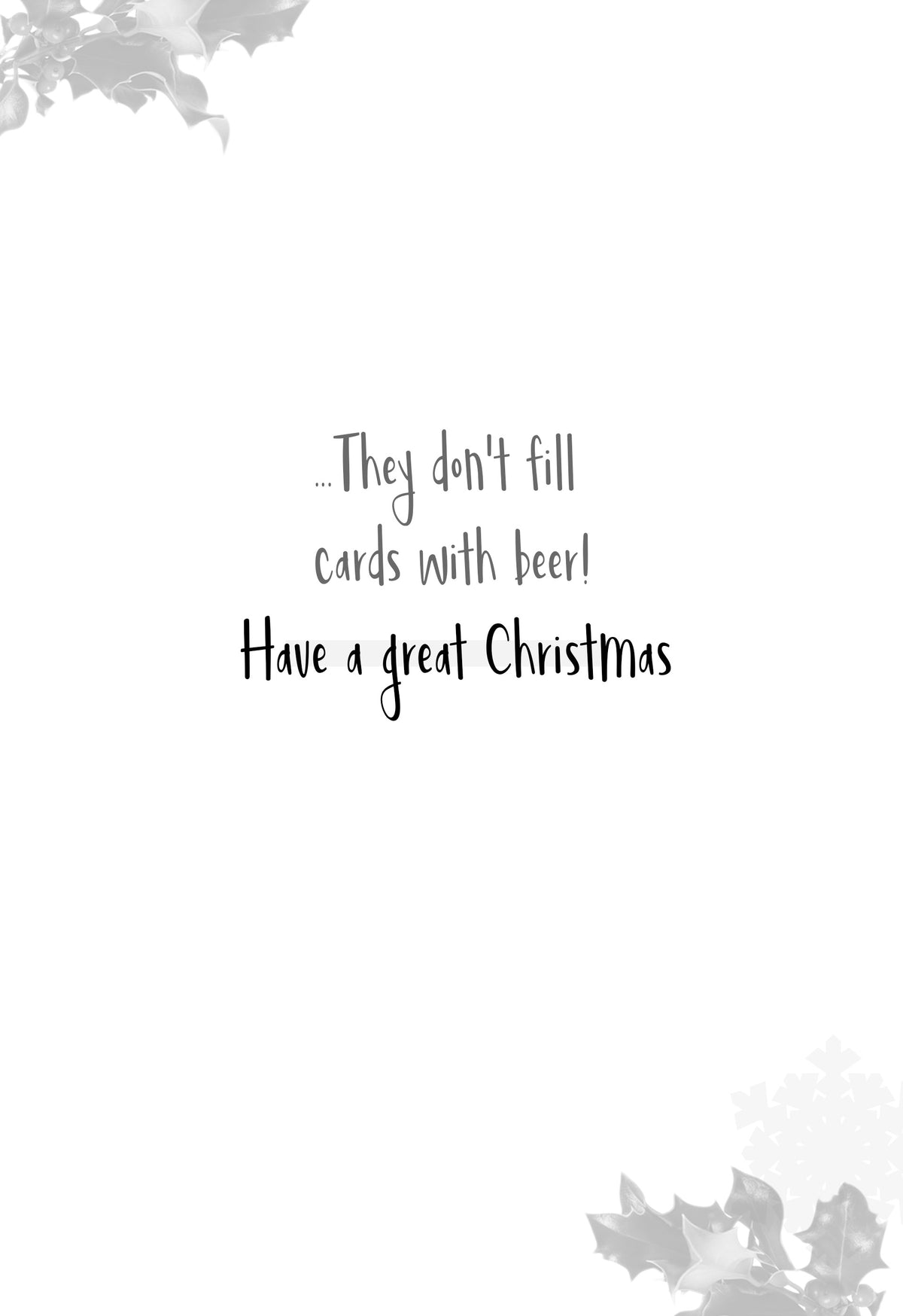 Quitting Hollywood Christmas Card Son Filled With Beer Funny Card