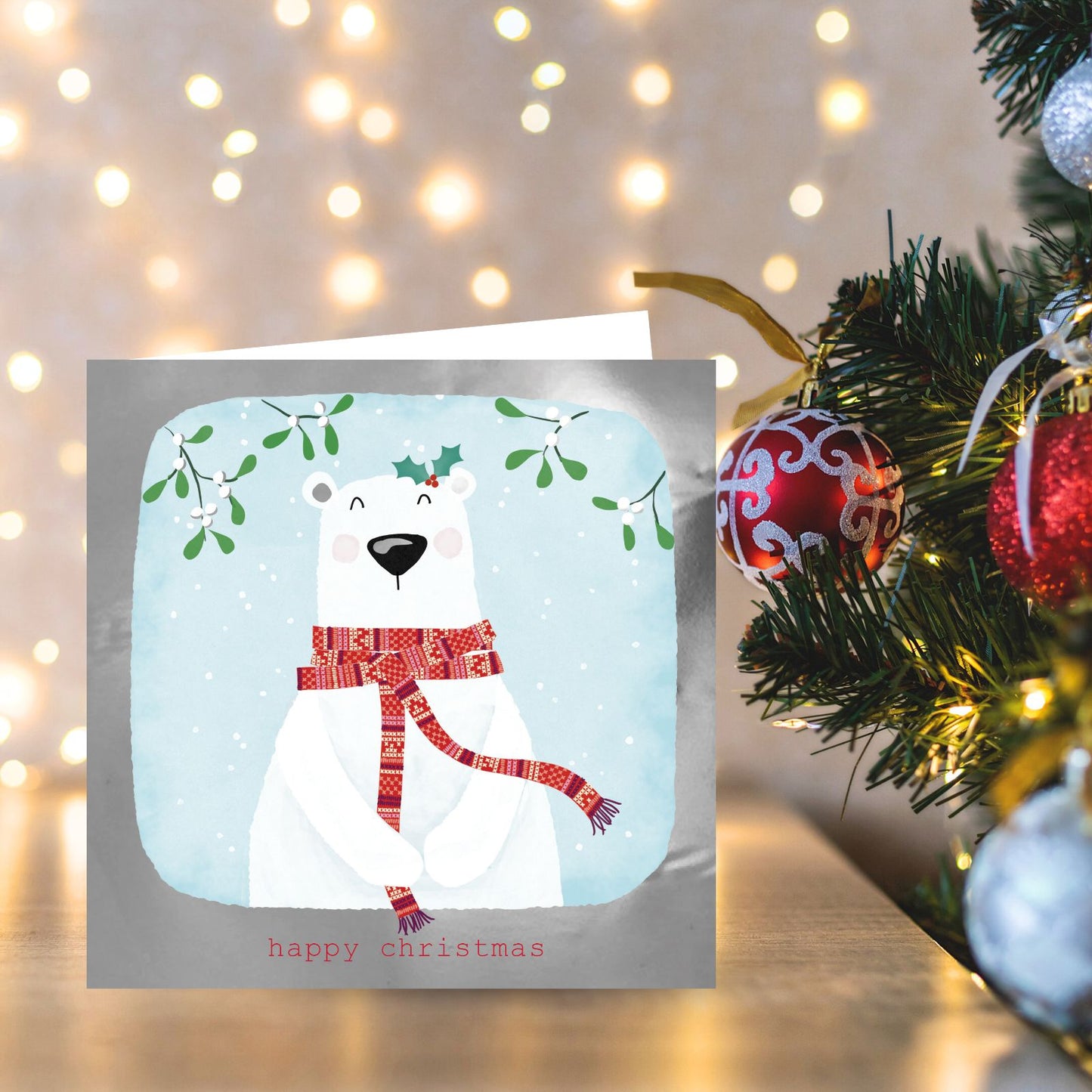 Hospice UK Charity Christmas Cards Box of 8 Polar Bear Charitable Xmas Cards