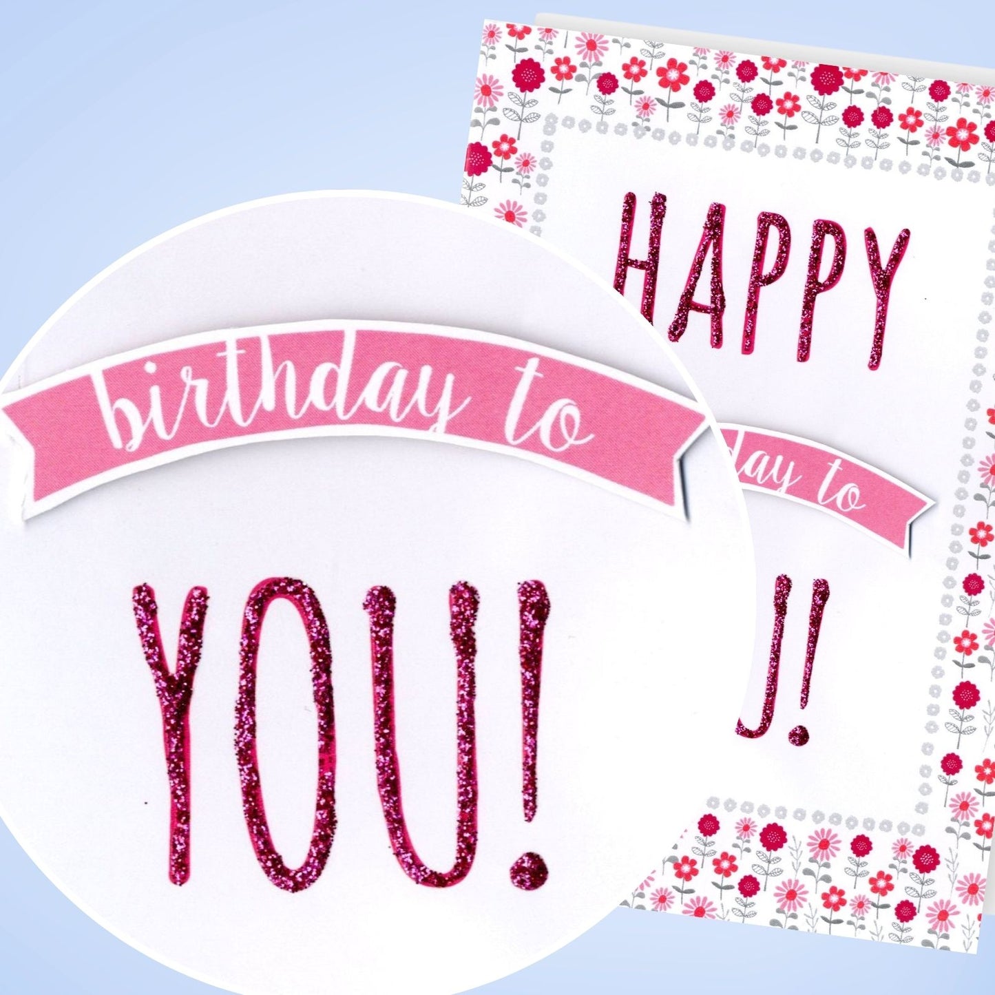 Hand-Finished Happy Birthday To You! Birthday Card Glittered Embellished For Her