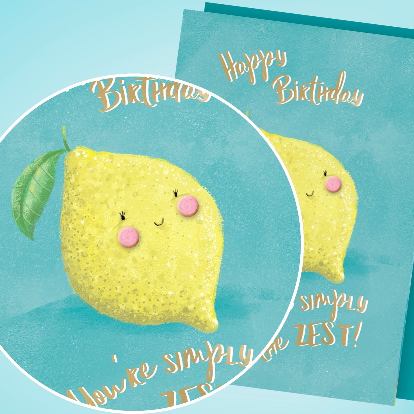 Hand-Finished Birthday Greeting Card You're Simply The Zest! Embellished For Her