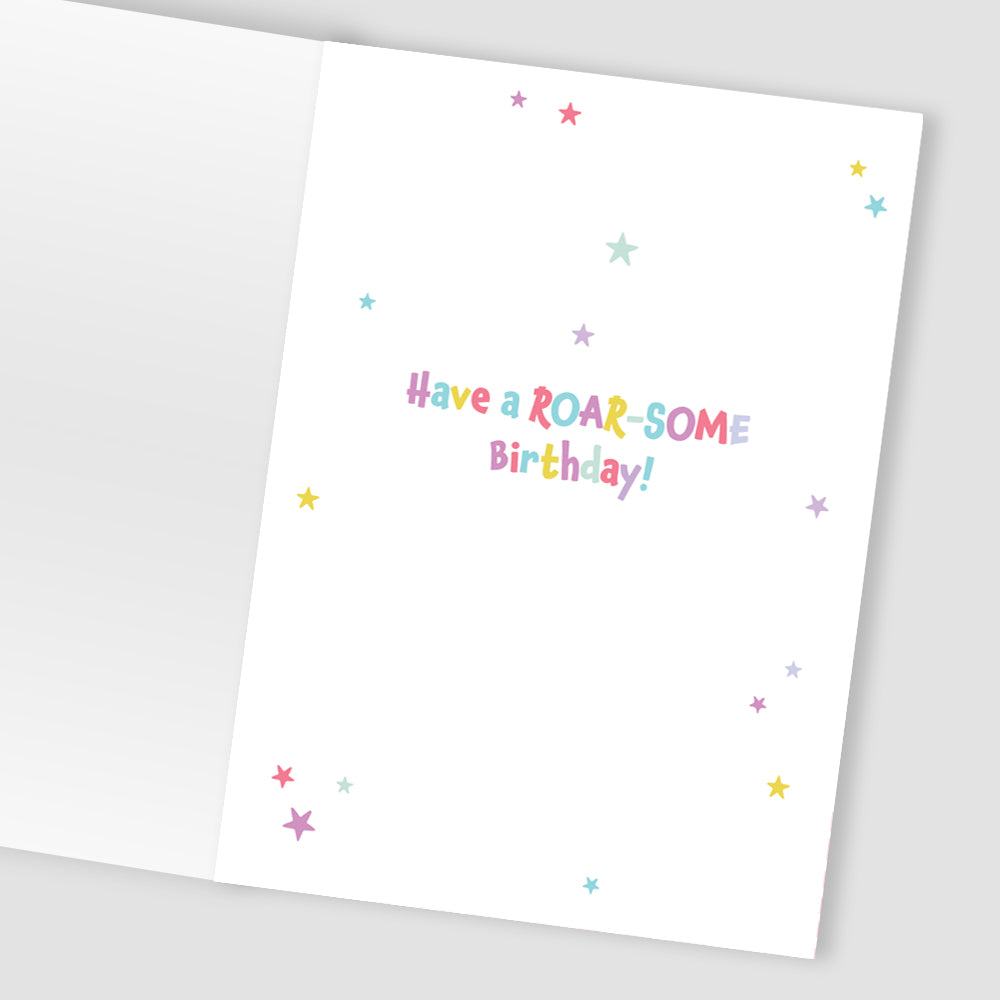 Girls 6th Birthday Look Who's 6 Fun Kids Tattoo Dinosaur Childrens Birthday Card