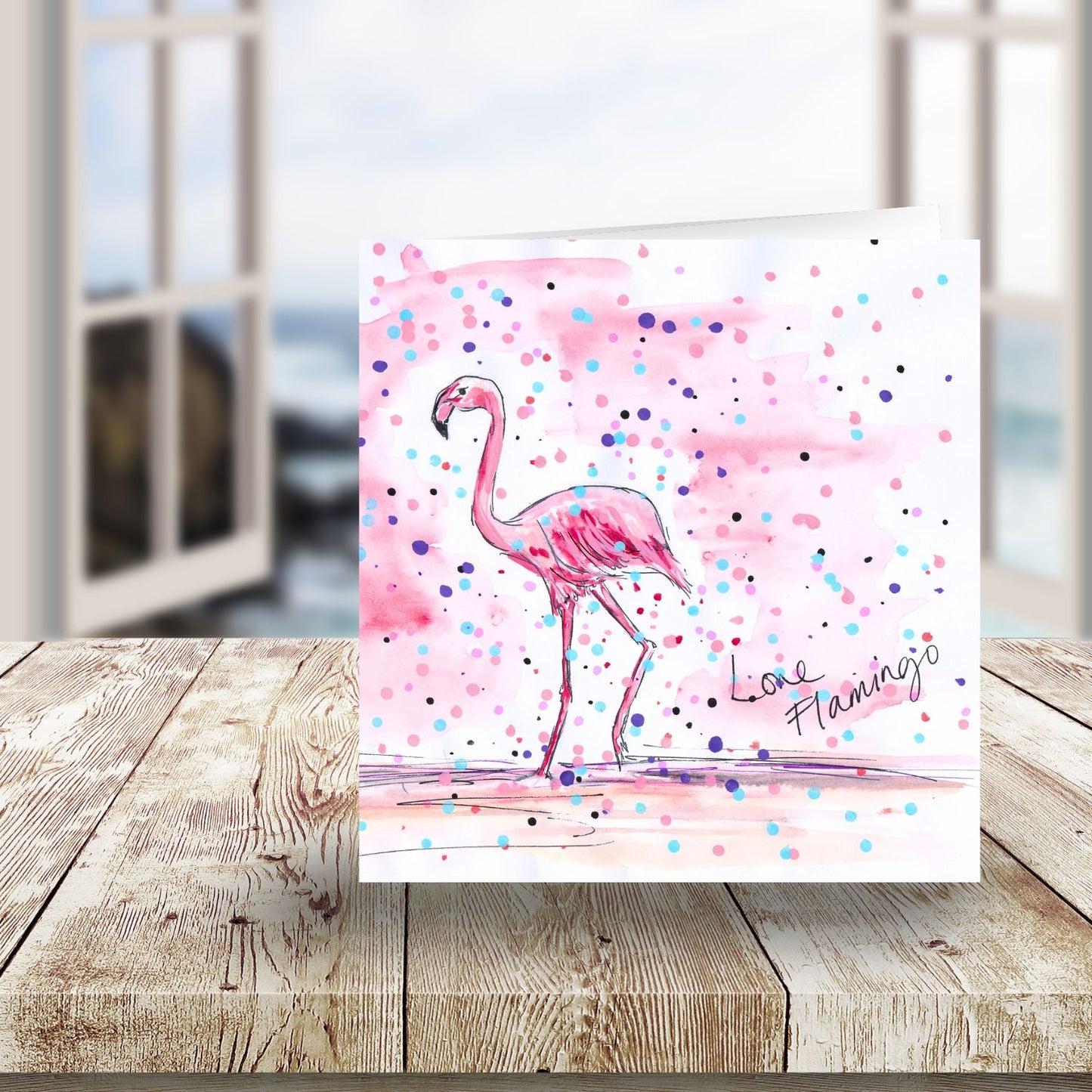Tabitha Corbett 'Lone Flamingo' Pretty In Pink! Artistic Greeting Card