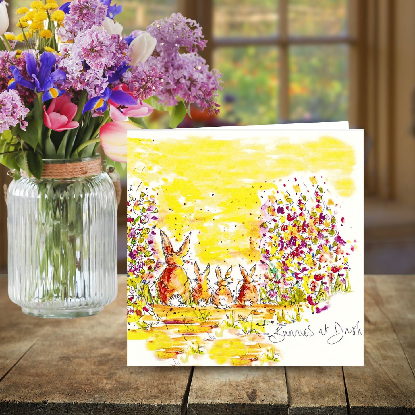Tabitha Corbett 'Bunnies At Dusk' Bunnylicious Fun Artistic Easter Greeting Card