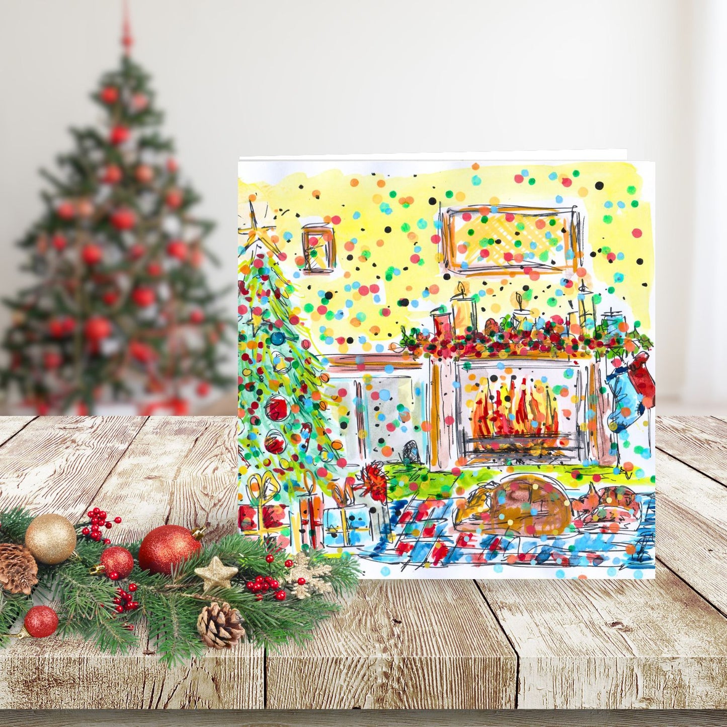 Tabitha Corbett 'A Cosy Place' Purrfect Xmas Artistic Christmas Greeting Card